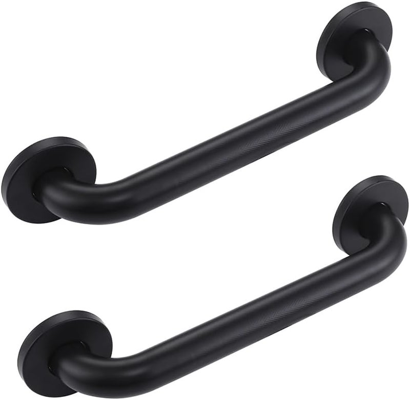JAKARDA 2pack Textured Handicap Grab Bar for Shower, Shower Handles for Elderly, Shower Grab Bars for Seniors with Concealed Screws (Black) - Image 1